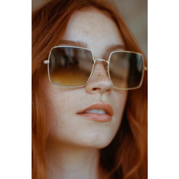 💕GARRETT LEIGHT💕 Crescent Sunglasses ~ Rose Gold Frame Pink Mirror Lenses NWT - Picture 2 of 12